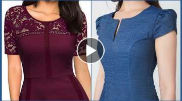 Latest & Fabulous 2022-23 Floral & Plain tie back a-line Swing & Skater Dresses Designs